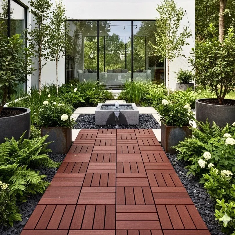 Brown Slat Solid Flooring